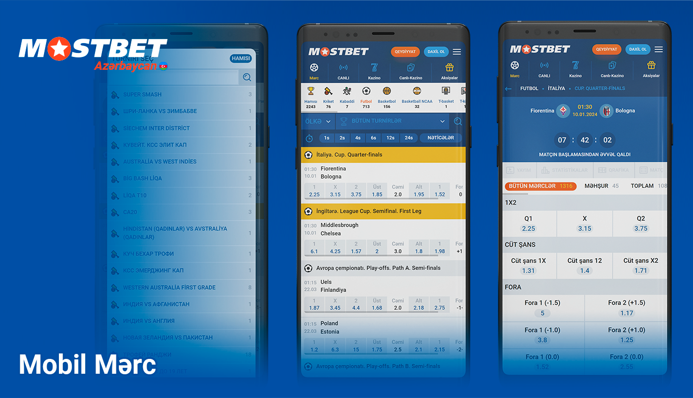 Mostbet tətbiqində mobil mərc